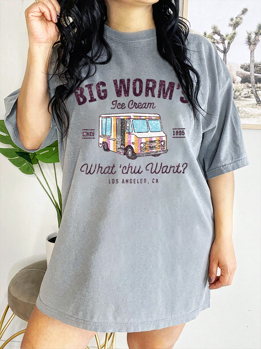 Vintage Big Worm'S Ice Cream T-Shirt