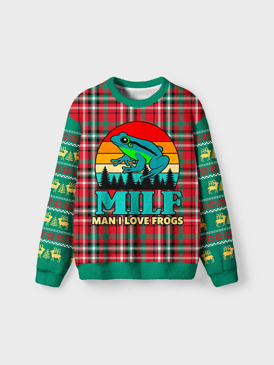 Vintage Milf Man I Love Frogs Ugly Sweater