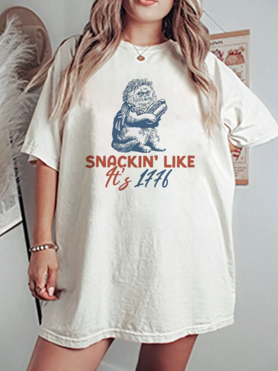 Vintage Snakin' Like Its 1776 Oversize Graphic Tee