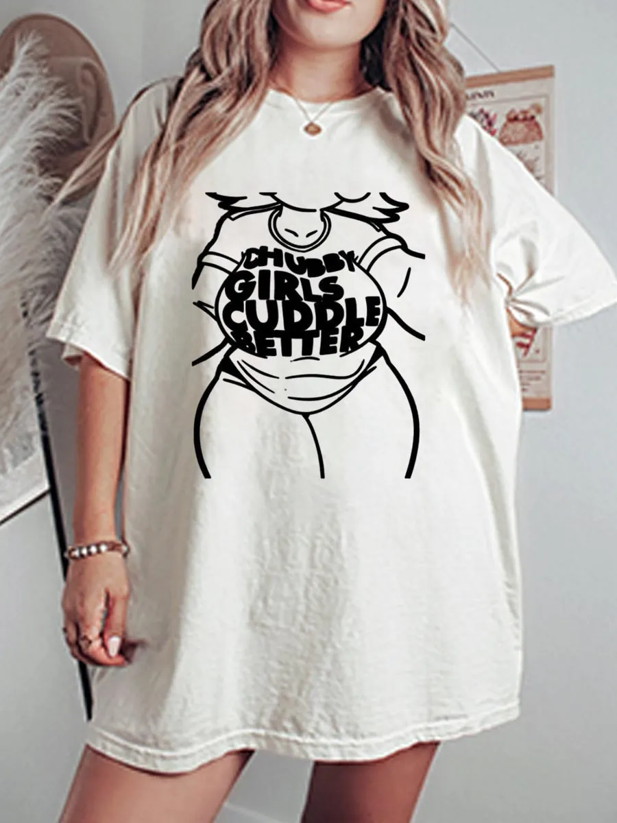 Vintage Chubby Girls Cuddle Better Oversize Graphic Tee