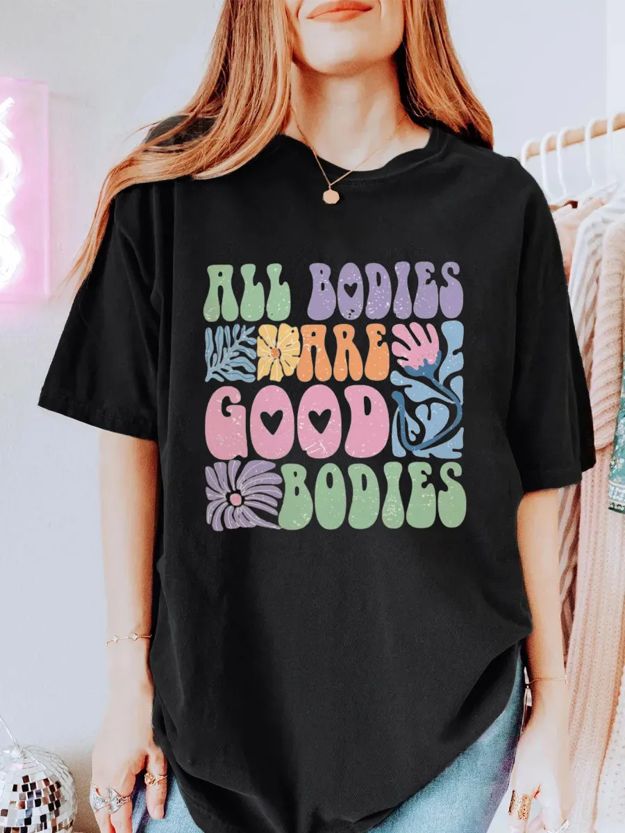 Vintage All Bodies Are Good Bodies Oversize Graphic Tee