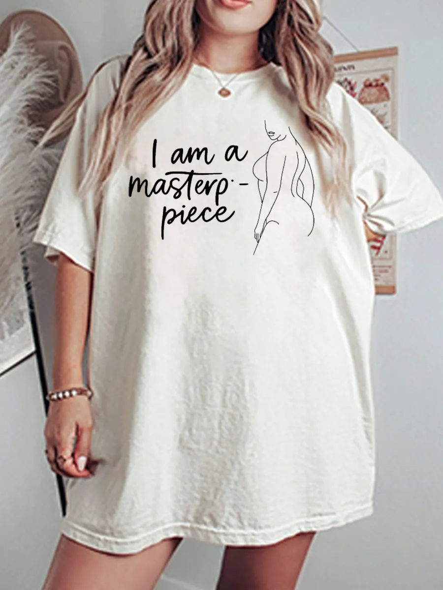 Vintage I Am A Masterp Piece Oversize Graphic Tee