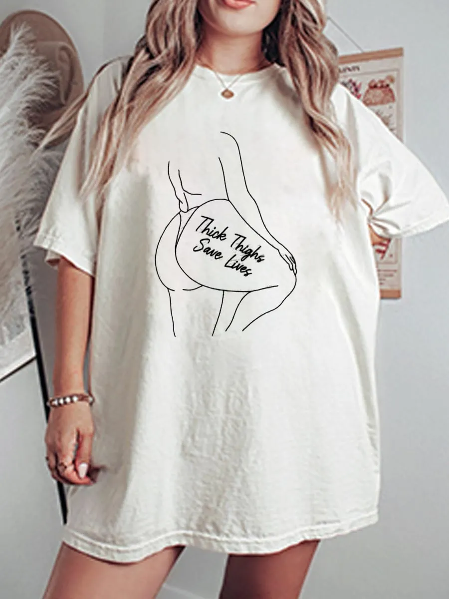Vintage Thick Thighs Oversize Graphic Tee