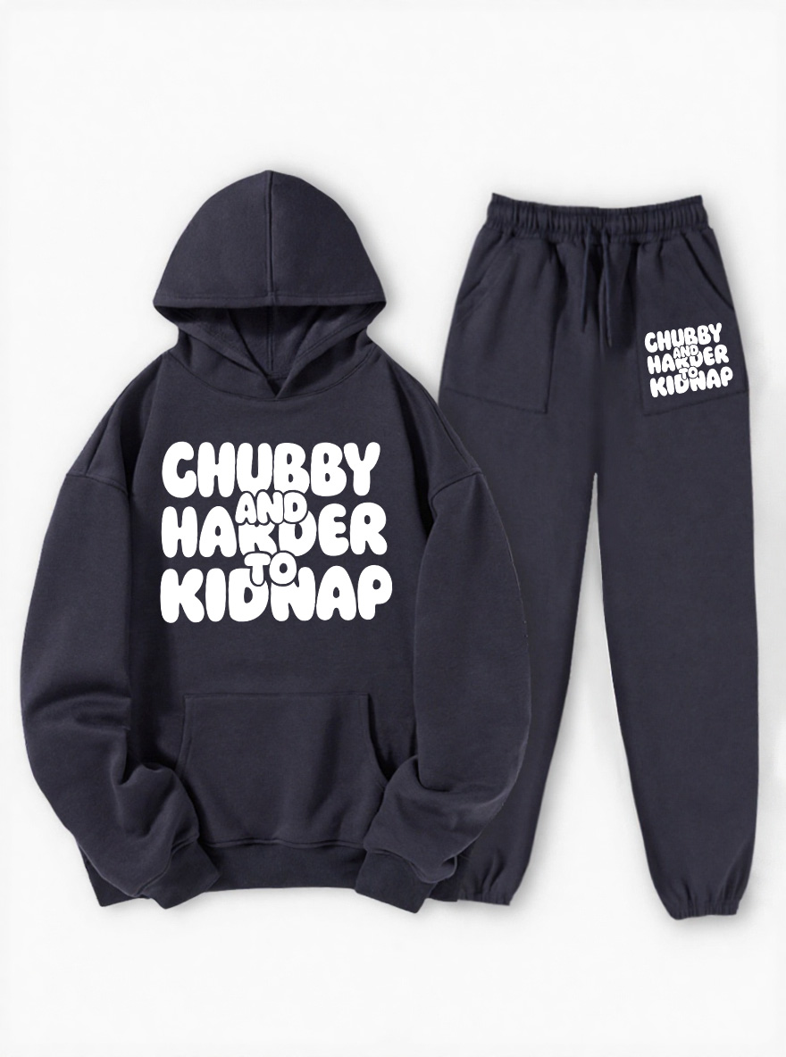 Vintage Chubby And Harder To Kidnap Fleece Hoodie Suit
