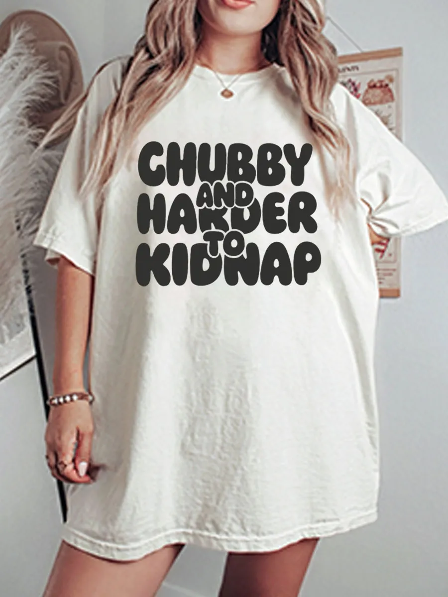 Vintage Chubby And Harder To Kidnap Oversize Graphic Tee