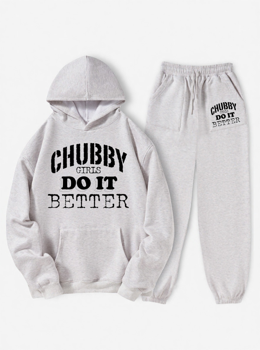Vintage Chubby Girls Do It Better Fleece Hoodie Suit