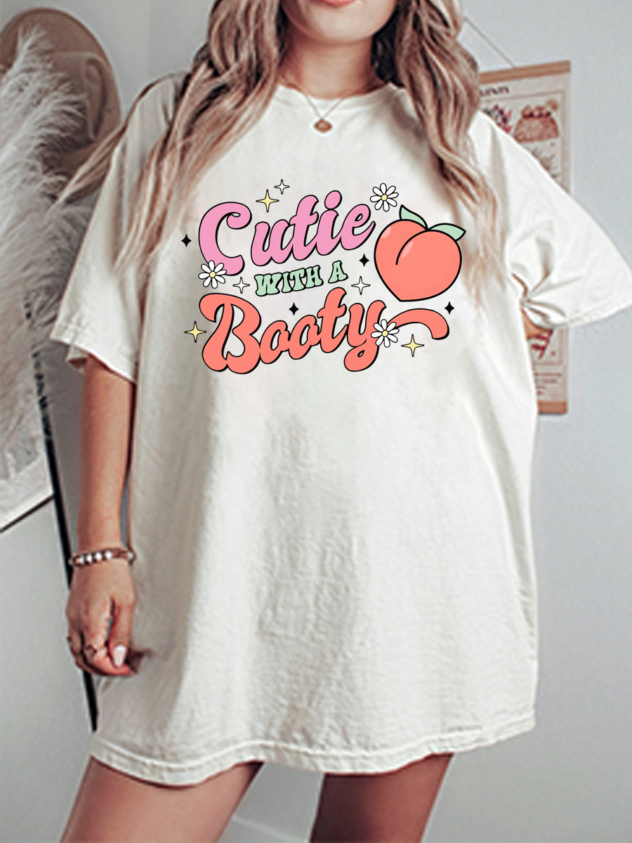 Vintage Cutie With A Booty Oversize Graphic Tee