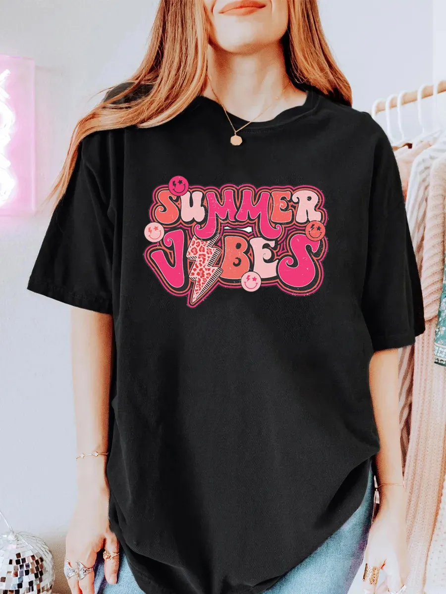 Vintage Summer Vibes Oversize Graphic Tee