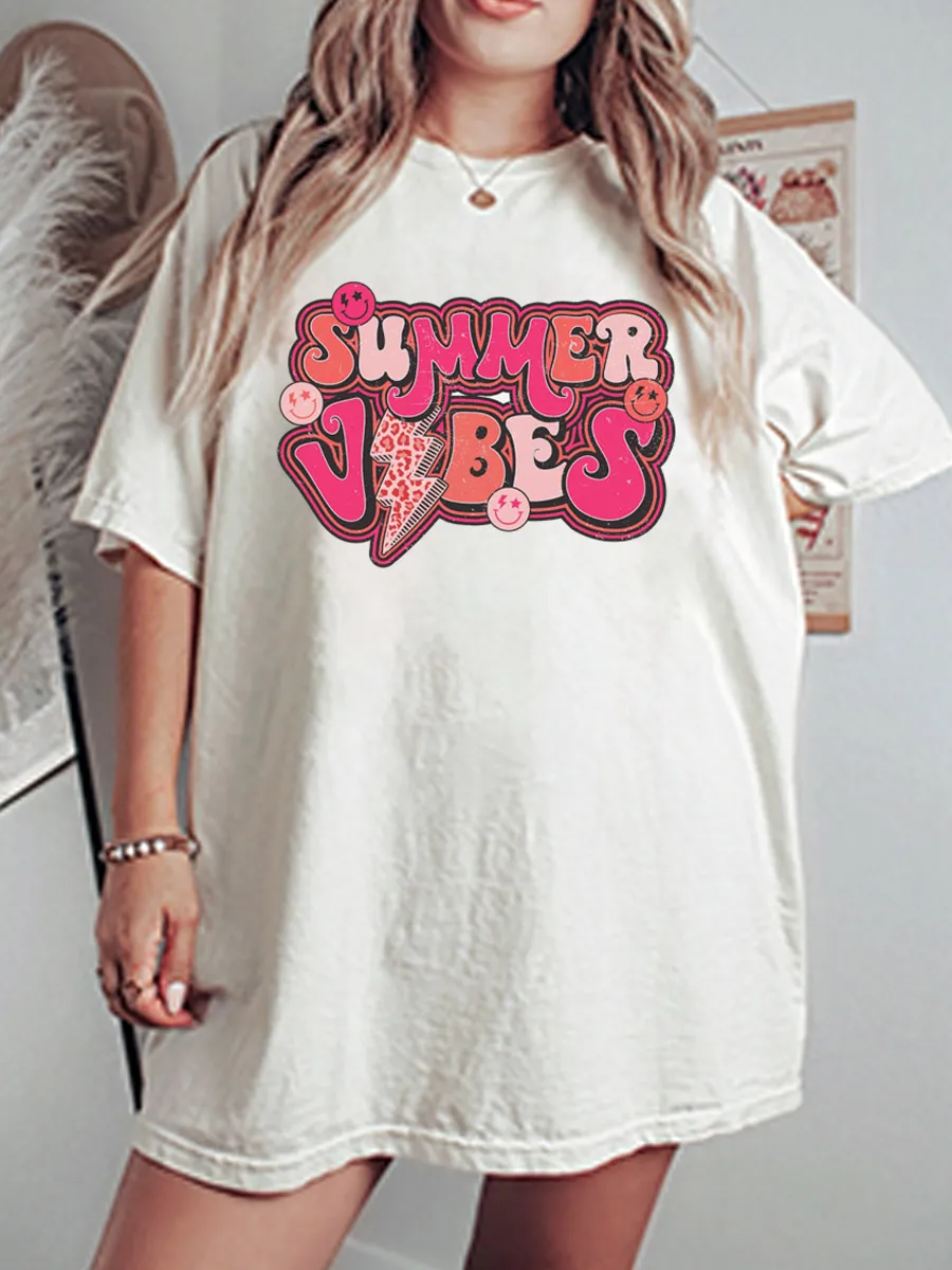 Vintage Summer Vibes Oversize Graphic Tee
