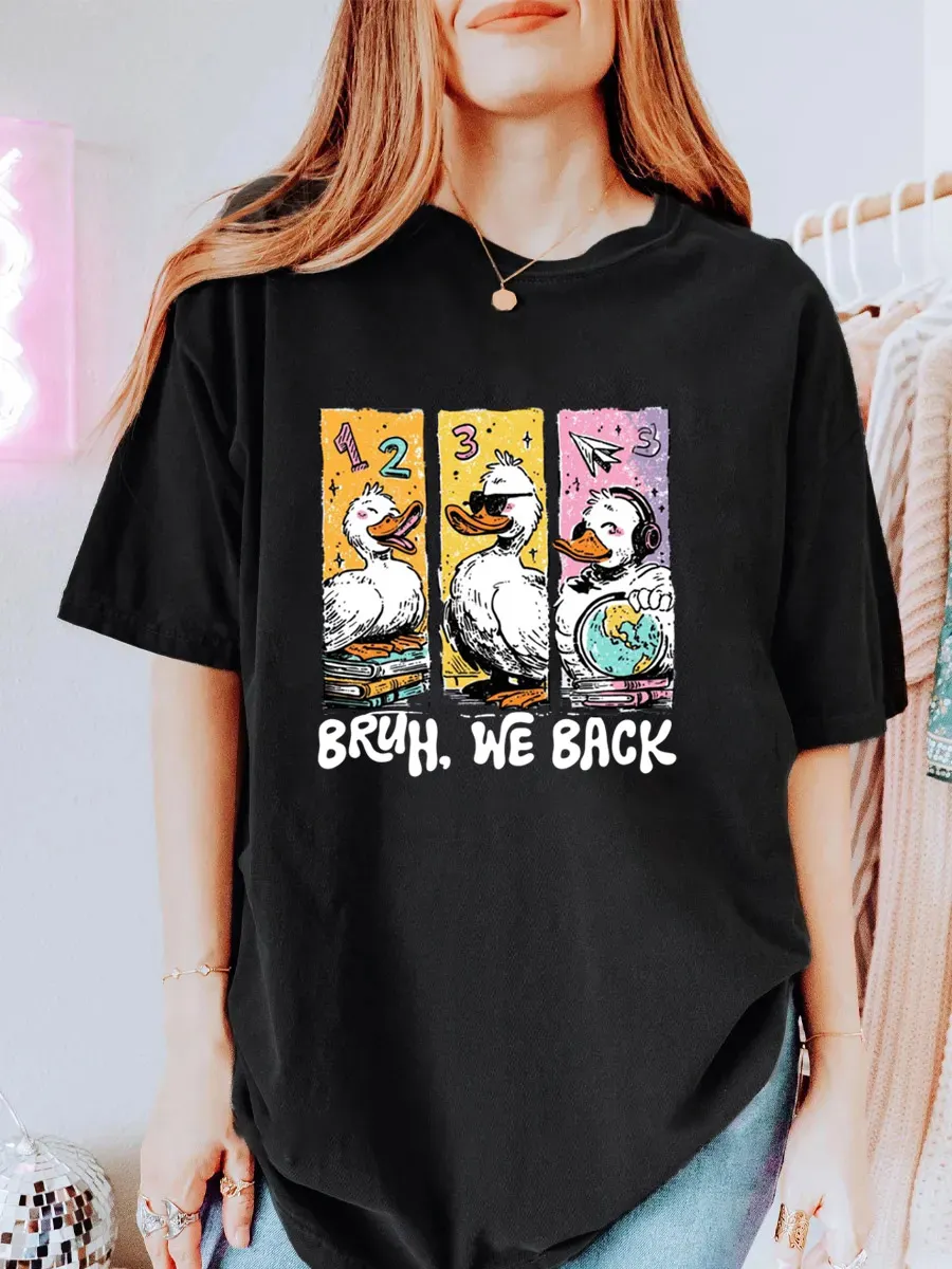 Vintage Bruh We Back Oversize Graphic Tee