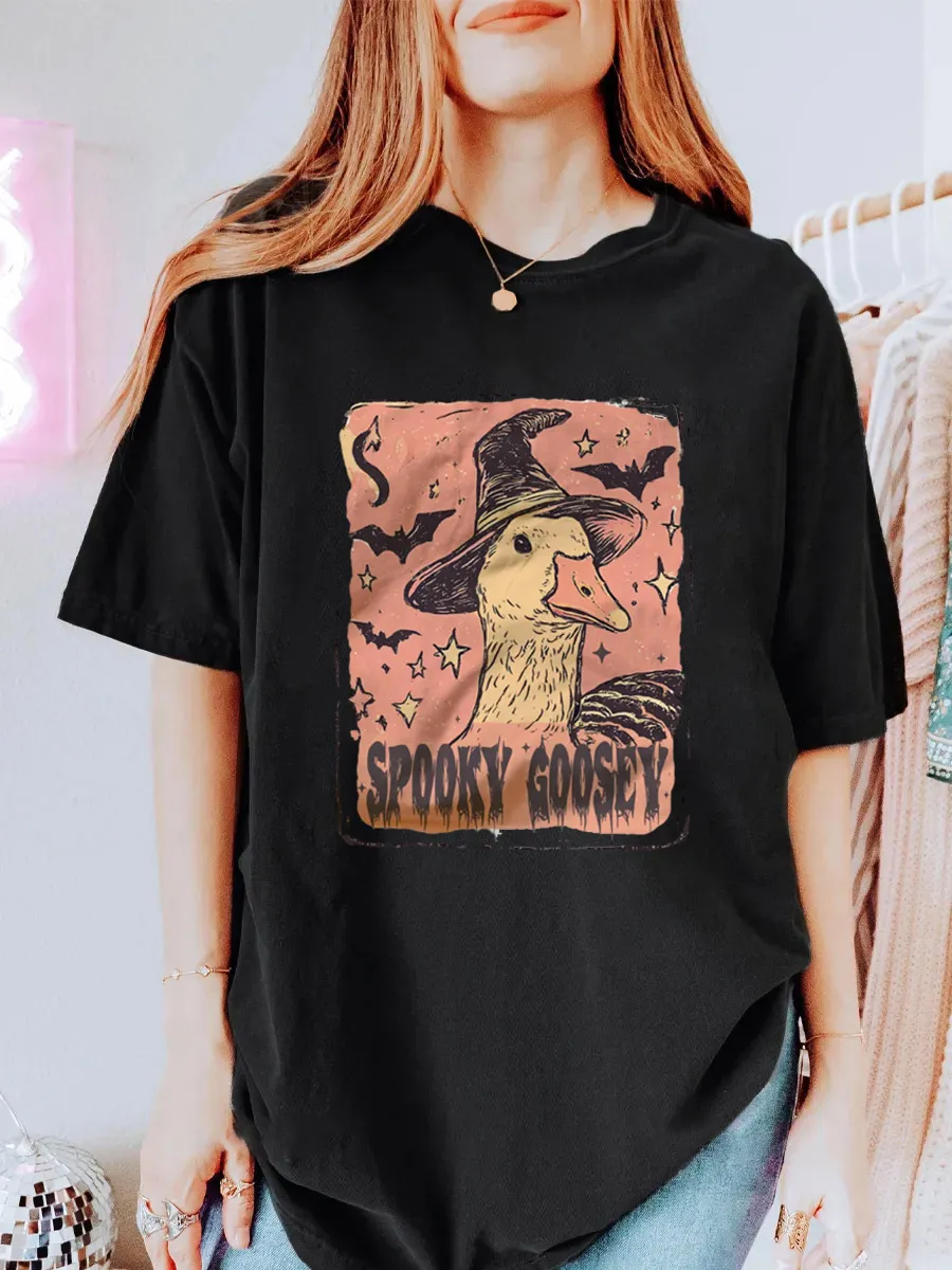 Vintage Spooky Goosey Oversize Graphic Tee