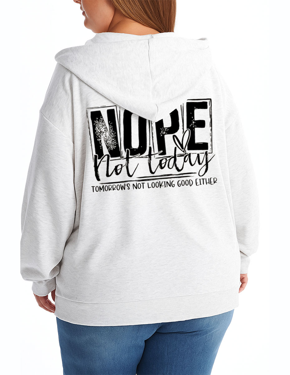 Vintage Nope Not Today Zip Hoodie