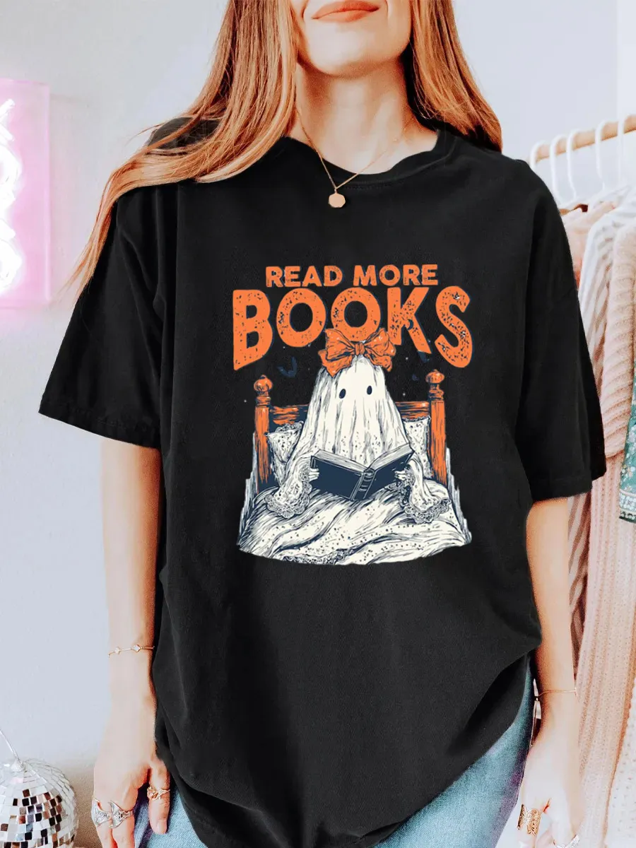 Vintage Read More Books Ghost Oversize Graphic Tee