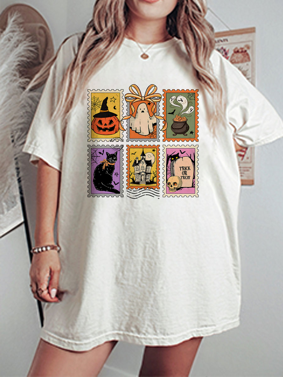 Vintage Spooky Season Oversize Graphic Tee