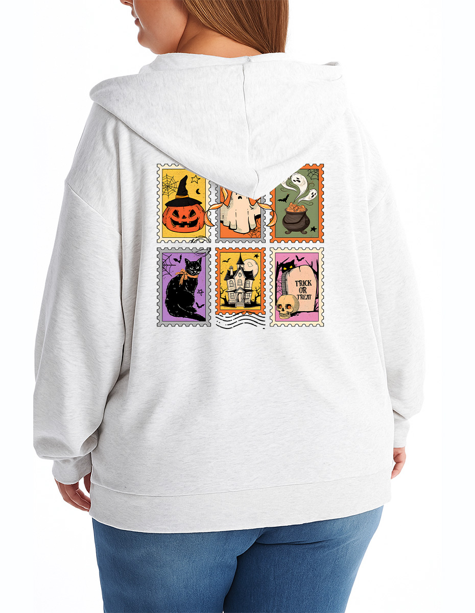 Vintage Spooky Season Zip Hoodie