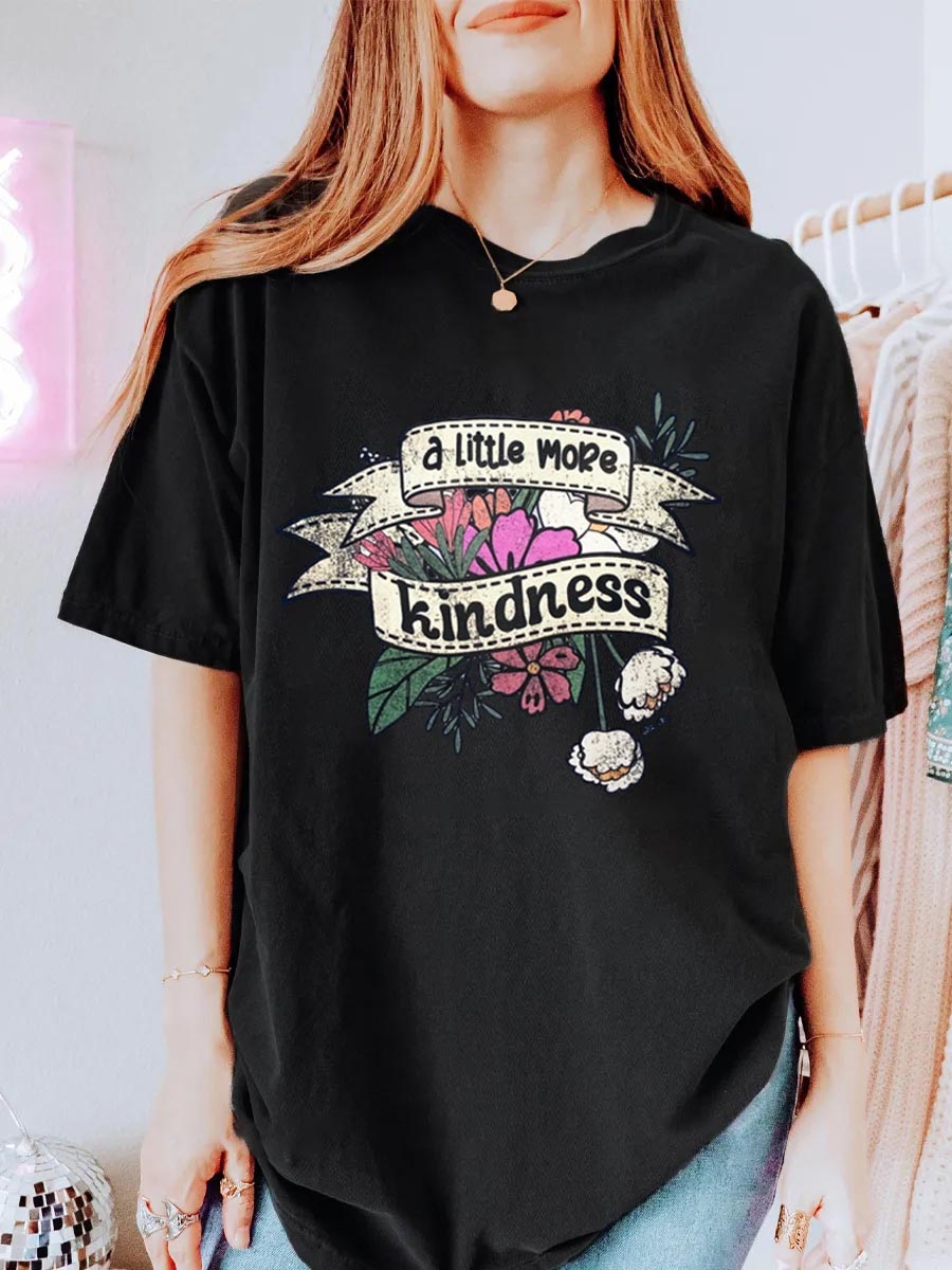 Vintage A Little More Kindness Oversize Graphic Tee