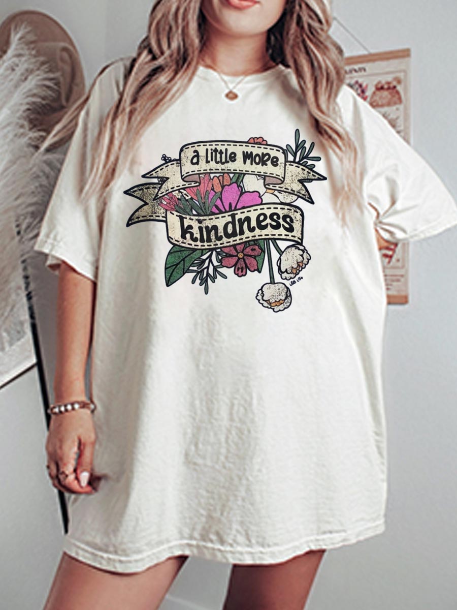 Vintage A Little More Kindness Oversize Graphic Tee