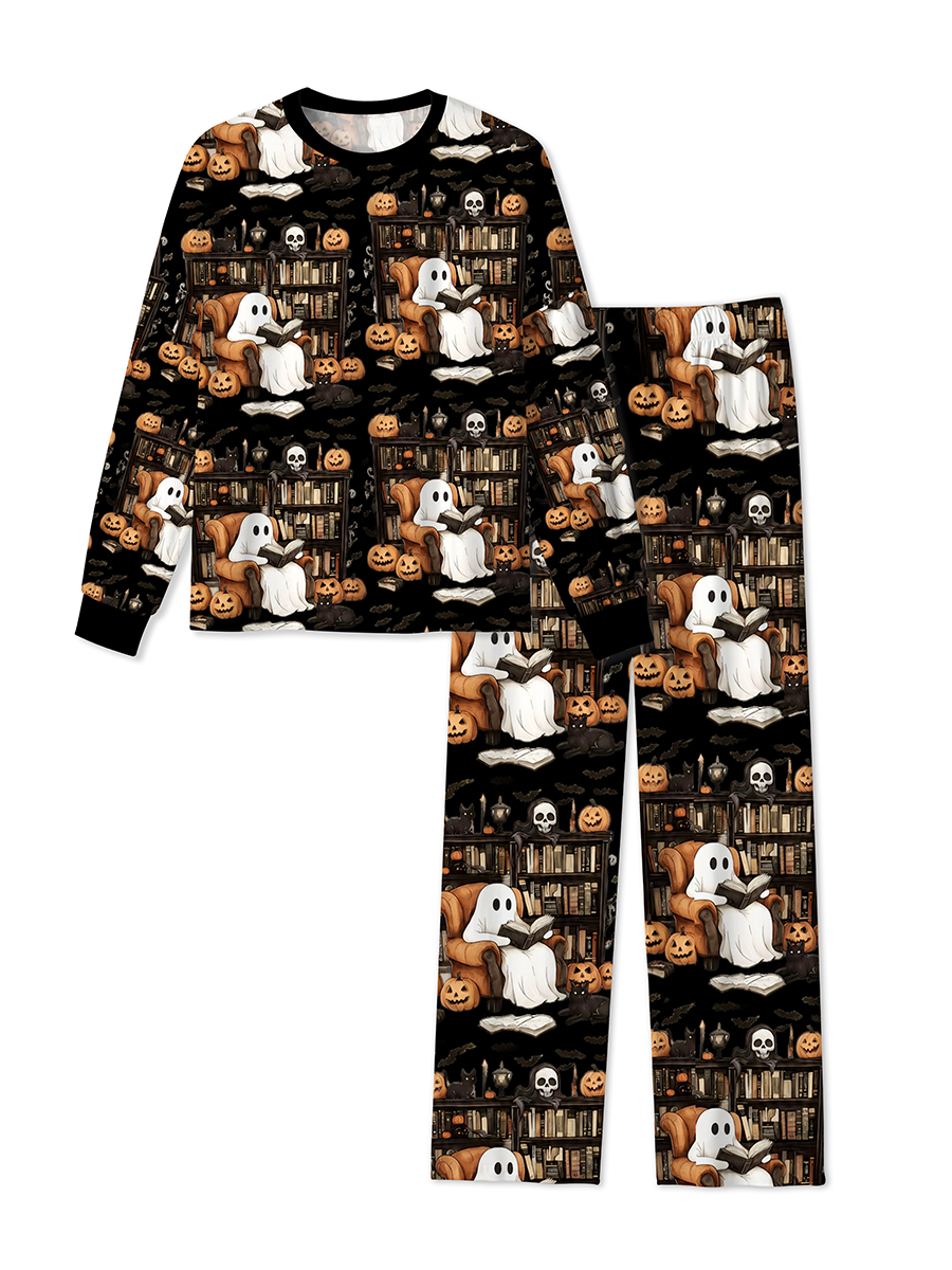 Vintage Ghost Reading Books Pajama