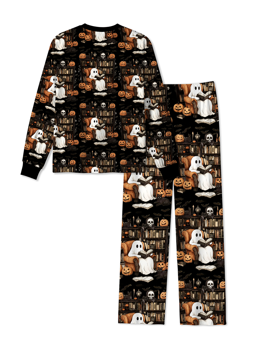 Vintage Ghost Reading Books Pajama