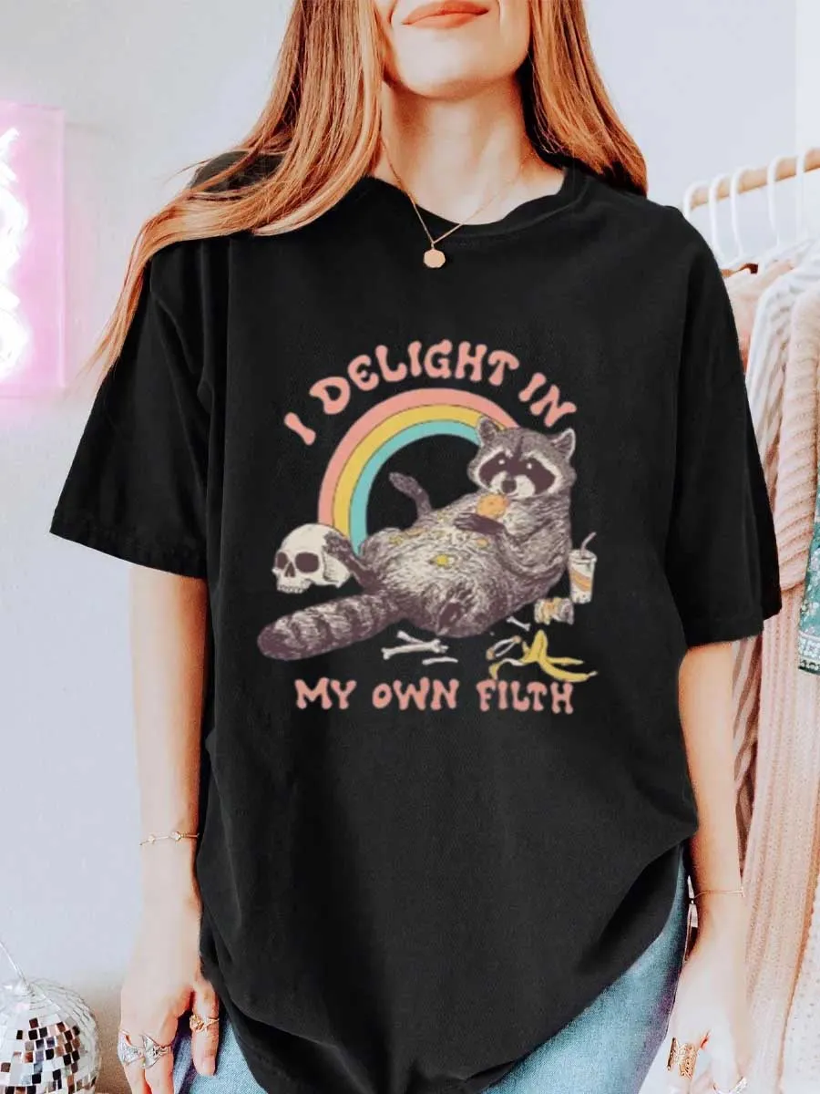 Vintage I Delight In My Own Filth Oversize Graphic Tee
