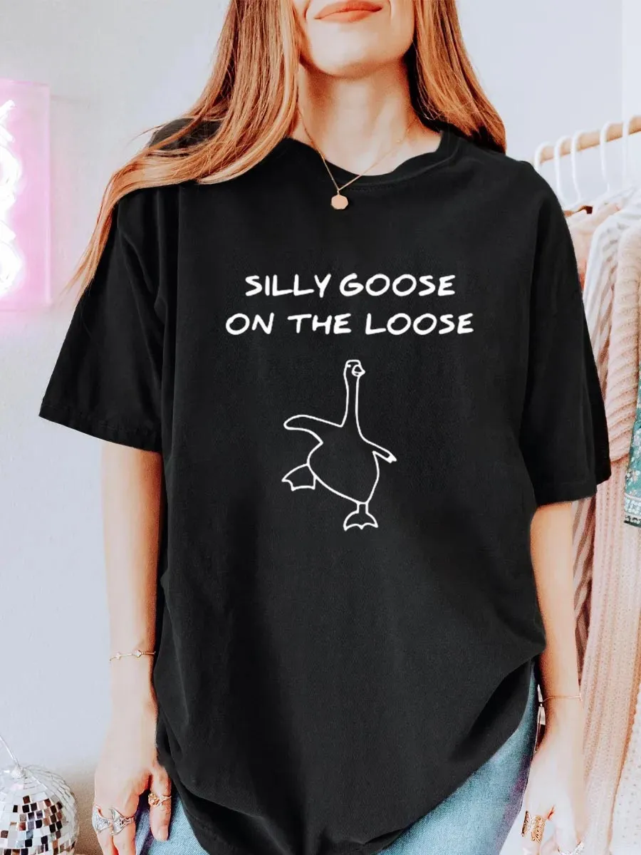 Vintage Silly Goose Oversize Graphic Tee