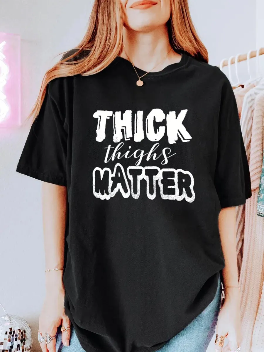 Vintage Thick Thighs Matter Oversize Graphic Tee