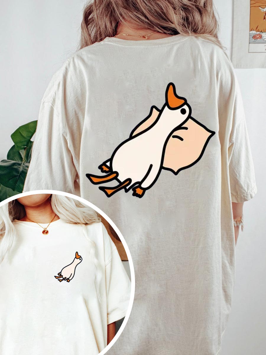 Vintage "Lying Flat "Goose Oversize Graphic Tee