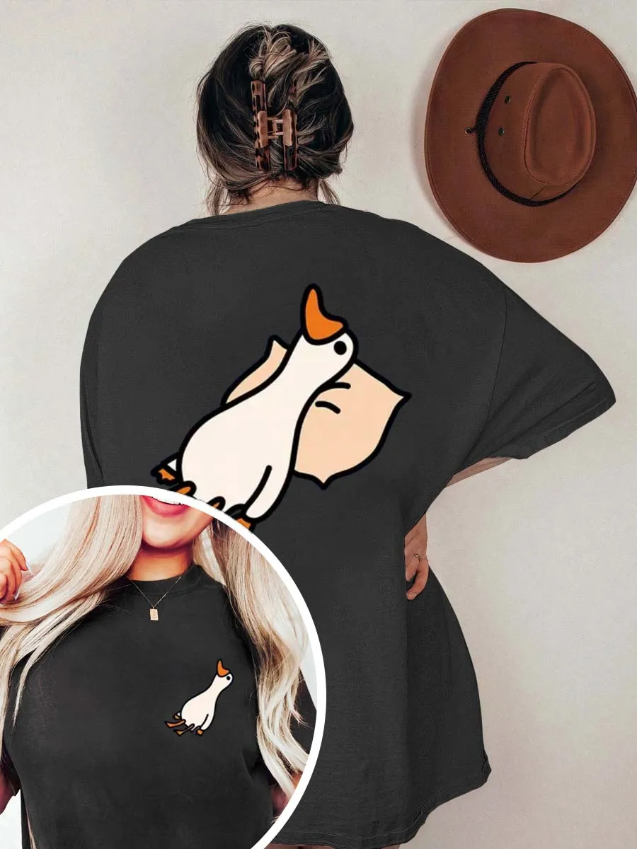 Vintage "Lying Flat "Goose Oversize Graphic Tee