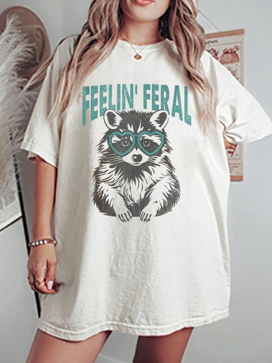 Vintage Feeling Feral Oversize Graphic Tee