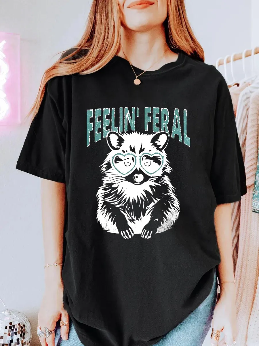 Vintage Feeling Feral Oversize Graphic Tee