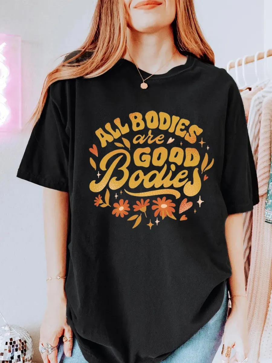 Vintage All Bodies Are Good Bodies Oversize Graphic Tee