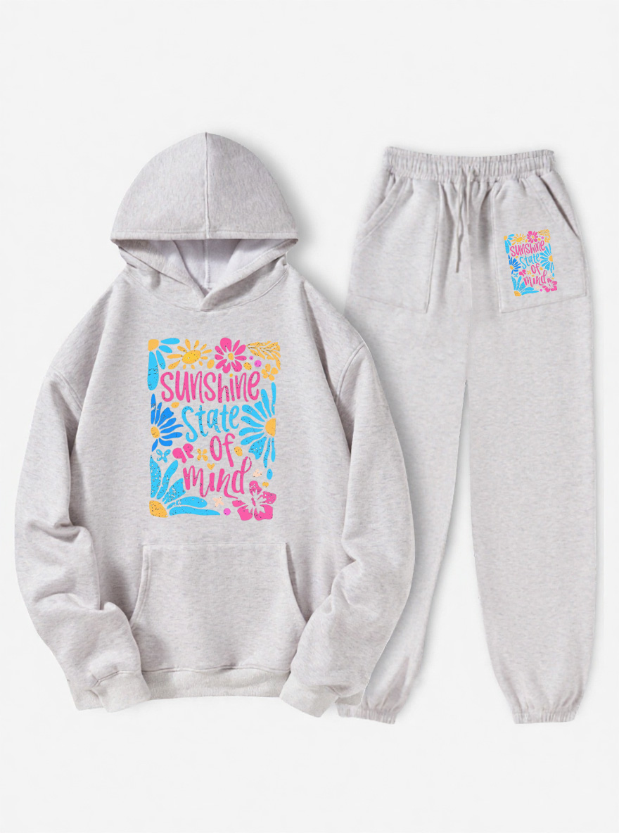 Vintage Sunshine State Of Mind Fleece Hoodie Suit
