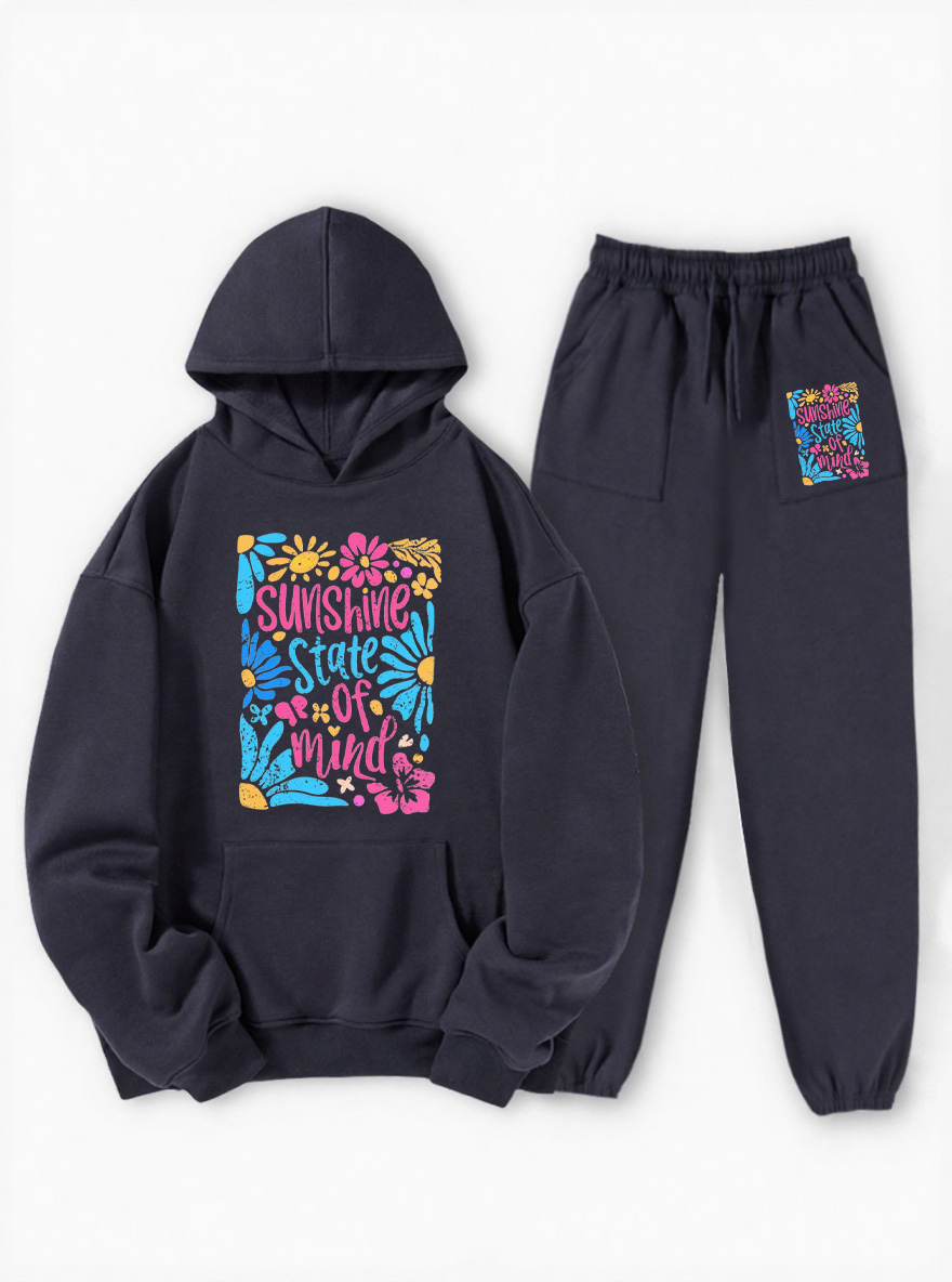 Vintage Sunshine State Of Mind Fleece Hoodie Suit