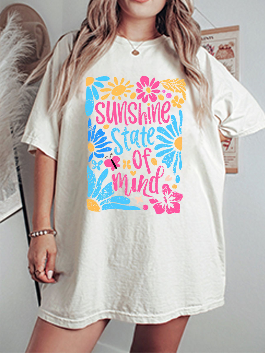 Vintage Sunshine State Of Mind Oversize Graphic Tee
