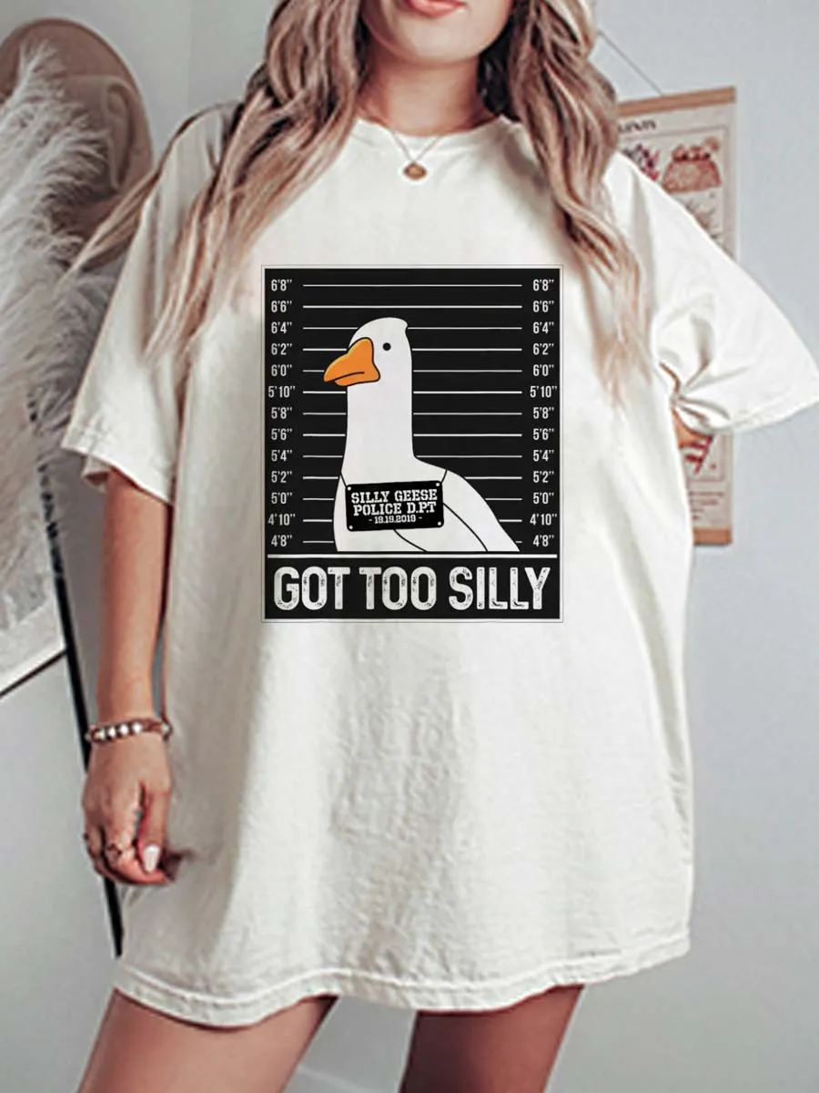 Vintage Got Too Silly Oversize Graphic Tee