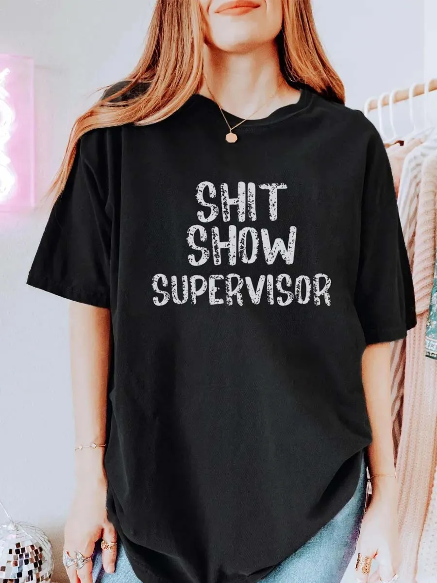Vintage Shit Show Supervisor Oversize Graphic Tee