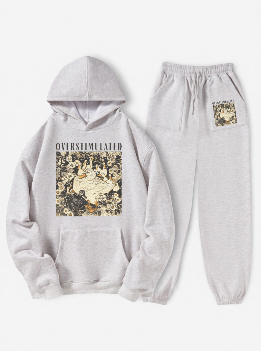 Vintage Overstimulated Duck Fleece Hoodie Suit
