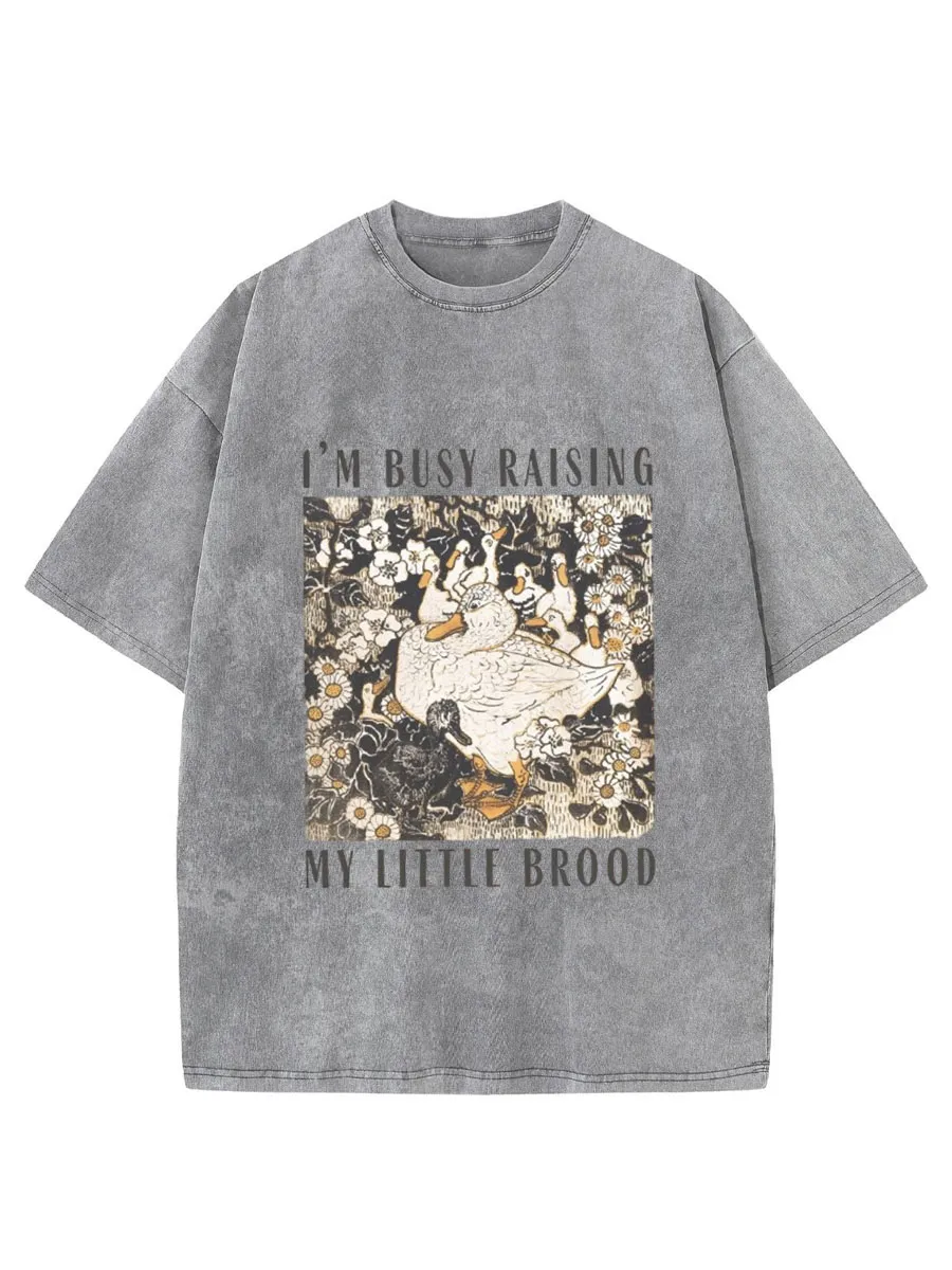 Vintage Homesteading Mama Duck Oversize Washed T-Shirt