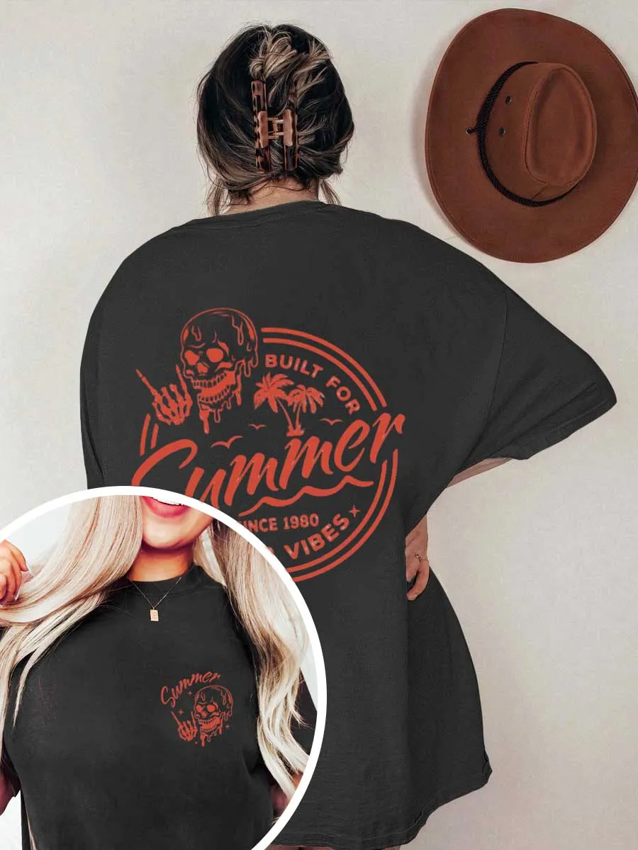 Vintage Built For Summer Oversize Graphic Tee