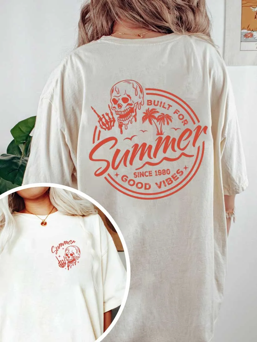 Vintage Built For Summer Oversize Graphic Tee