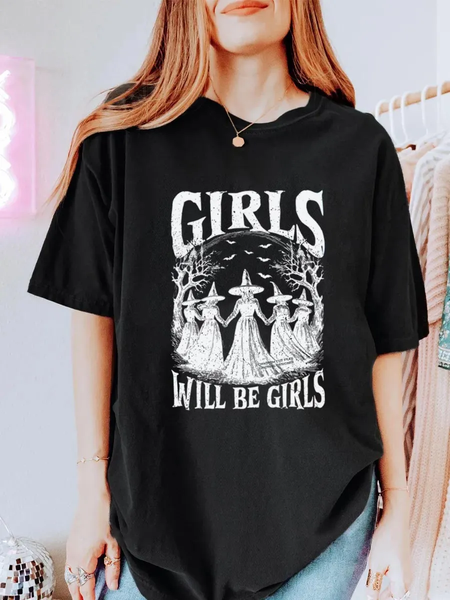 Vintage Girls Will Be Girls Oversize Graphic Tee