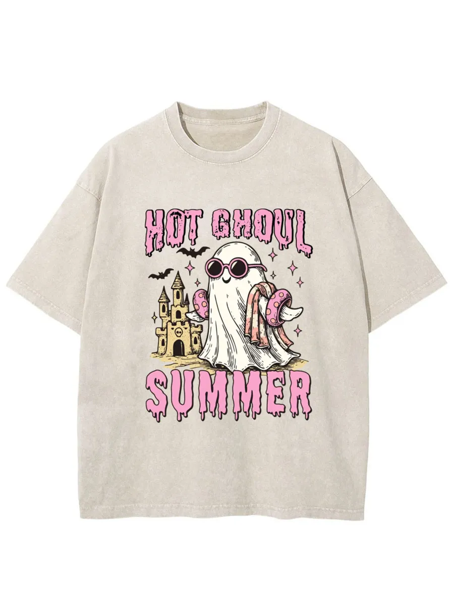 Vintage Hot Ghoul Summer Oversize Washed T-Shirt