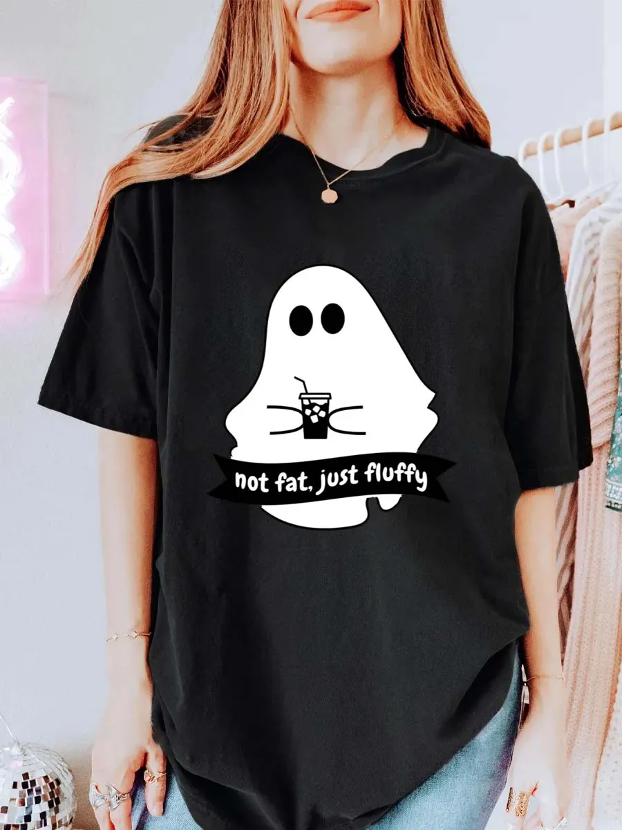 Vintage Not Fat Just Fluffy Oversize Graphic Tee