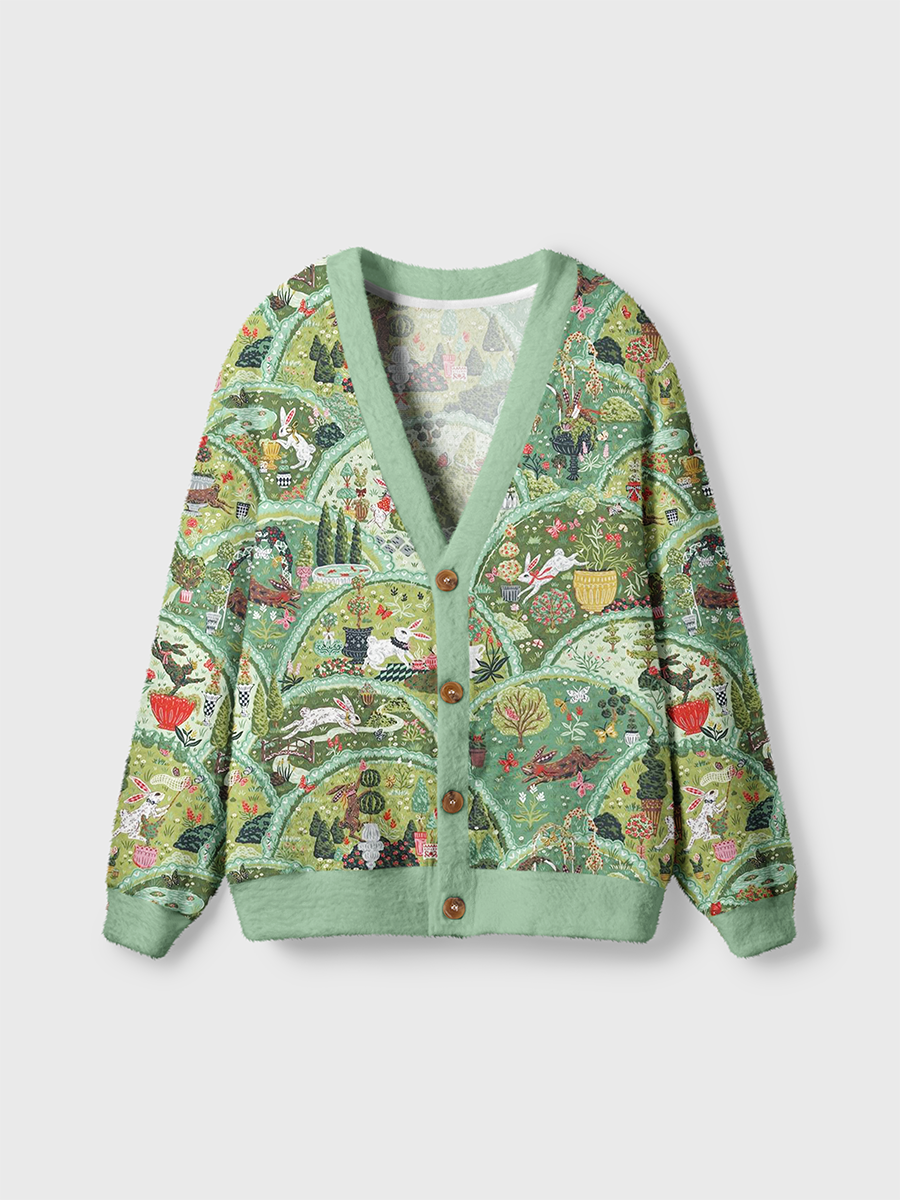Vintage Scalloped Retro Garden Cardigan Sweaters