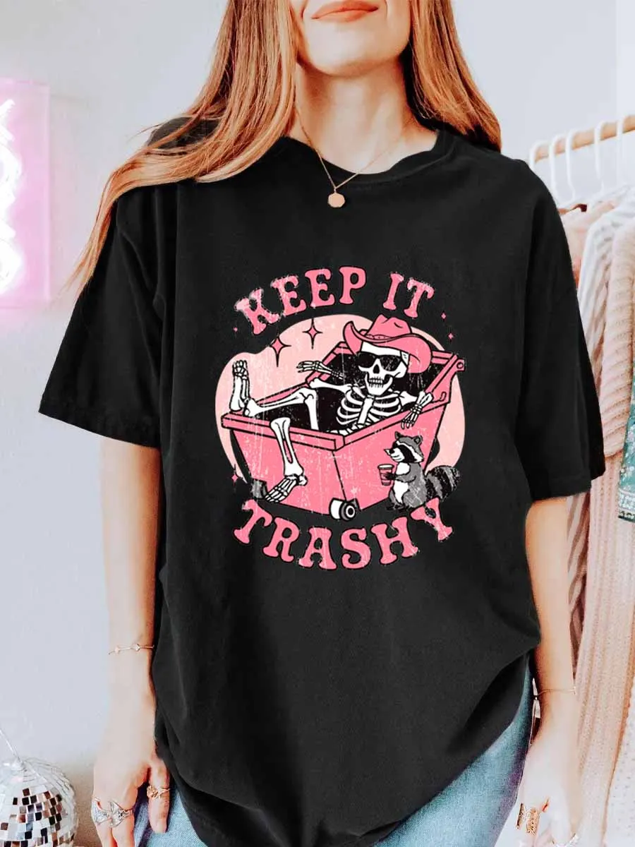 Vintage Keep It Trashy Oversize Graphic Tee