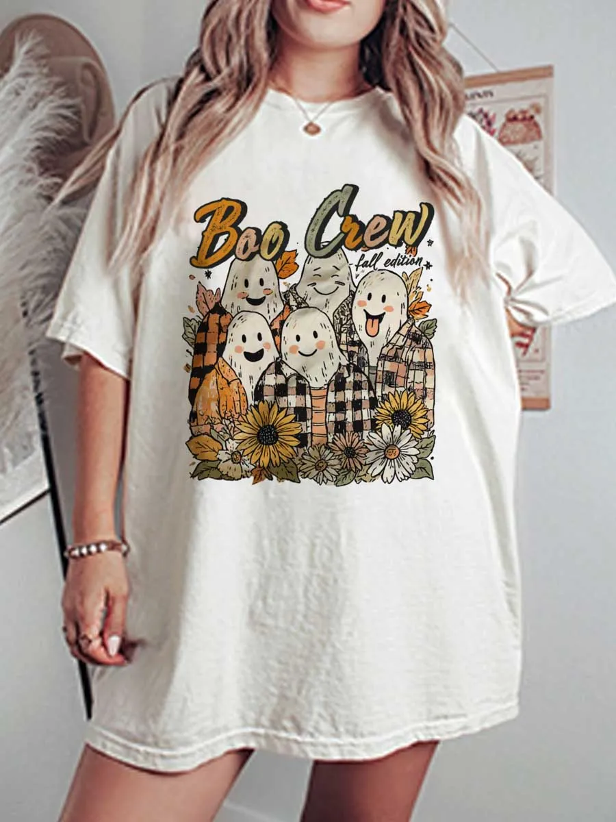 Vintage Boo Crew Fall Edition Oversize Graphic Tee