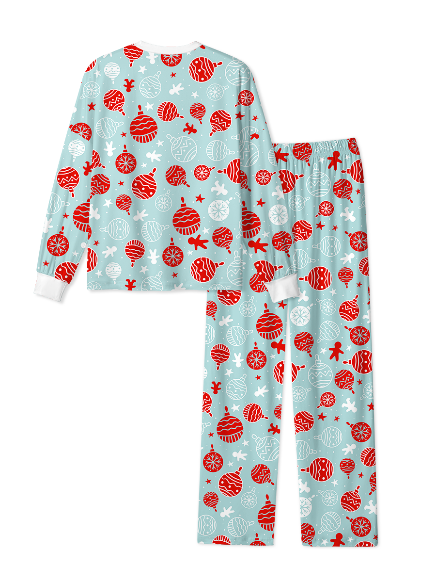 Vintage Blue Stars Snowflakes Christmas Pajama