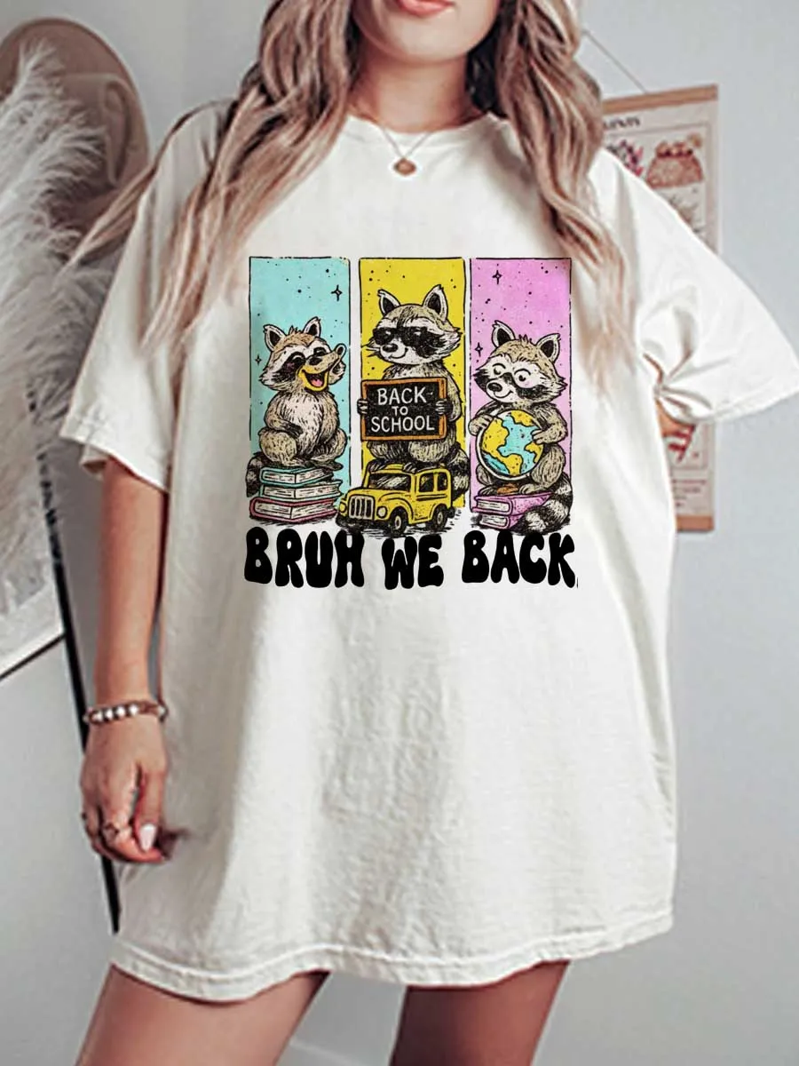 Vintage Bruh We Back Oversize Graphic Tee