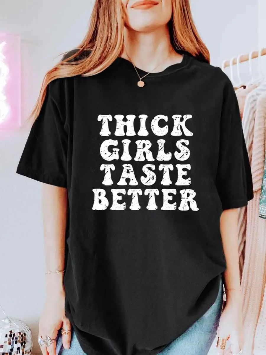 Vintage Thick Girls Taste Better Oversize Graphic Tee