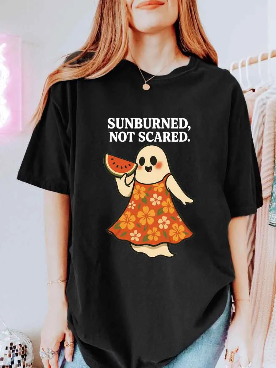 Vintage Sunburned Not Scared Oversize Graphic Tee